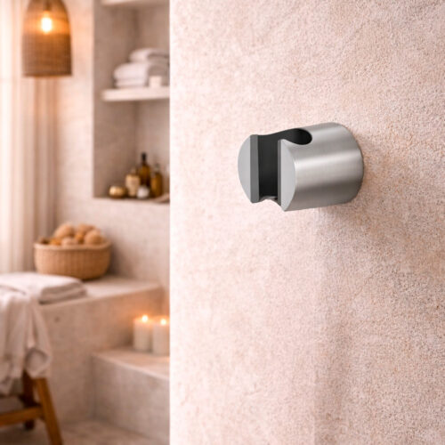 Attacco muro doccino en acero inox 316L satinado resistente a corrosión marina