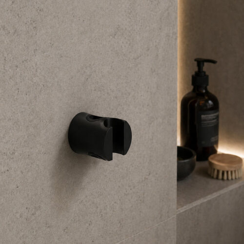 Soporte de pared para ducha color negro en acero inoxidable 316L