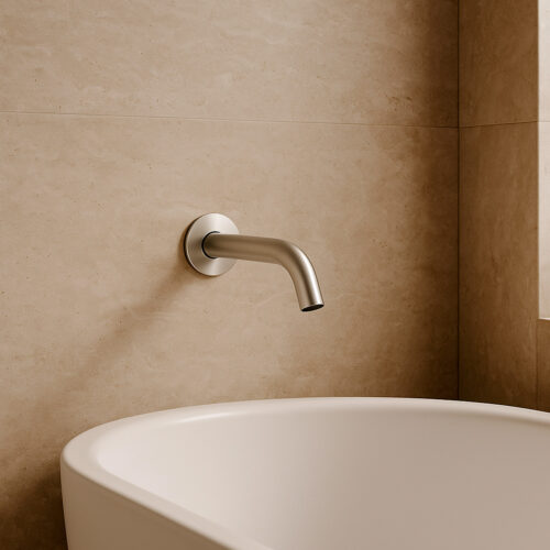 Cano de pared Inox satinado en acero 316L ideal para interiores y exteriores
