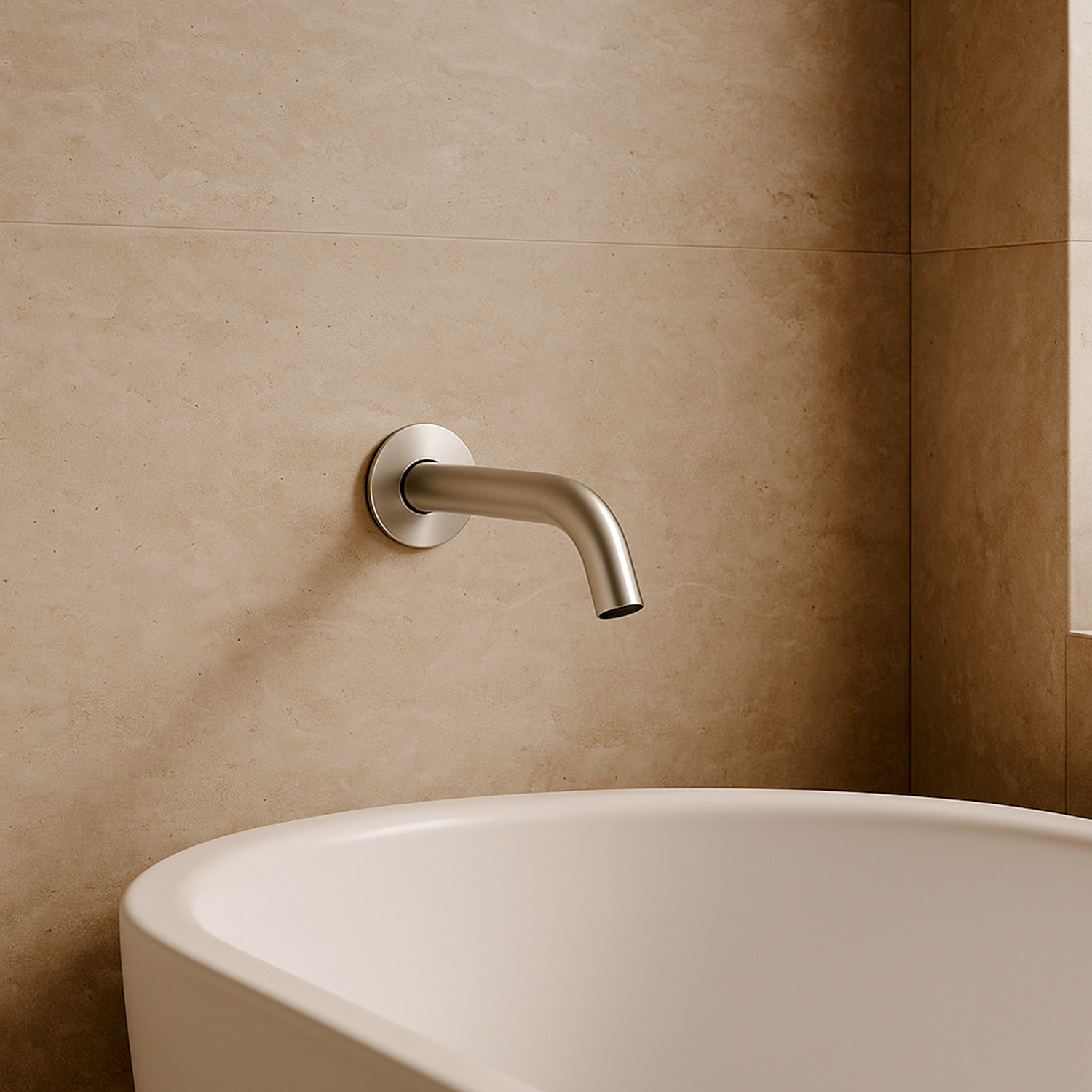 Cano de pared Inox satinado en acero 316L ideal para interiores y exteriores