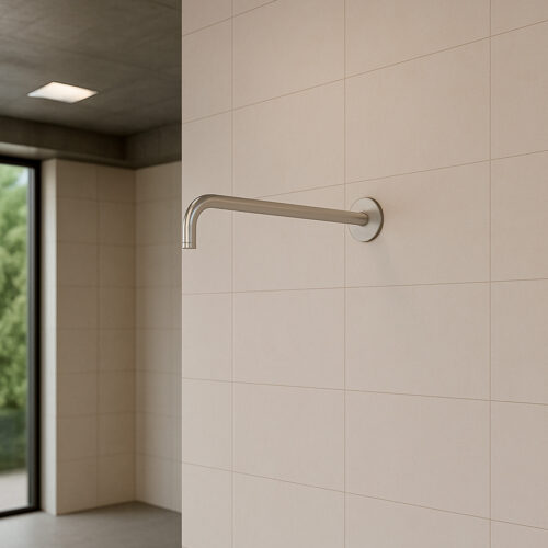 Brazo de ducha de pared en inox satinado acero 316L resistente y duradero