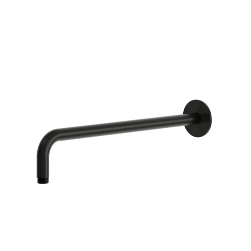 Brazo de ducha pared largo negro acero inox 316L con recubrimiento PVD resistente