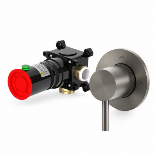 Mando desviador mural negro de acero inoxidable 316L