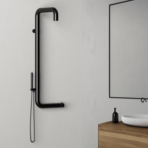 Sined Arborea Ducha Pared De Exterior De Acero 316l Negro
