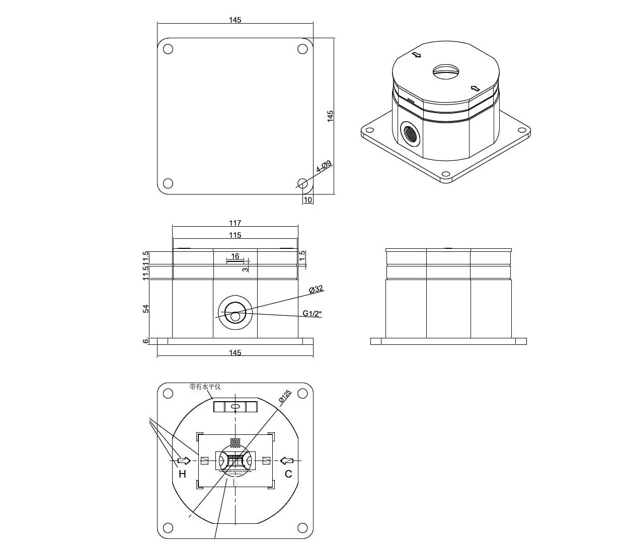 Sined Cbox Fijación Segura y Fácil Para Duchas Exteriores - Imagen 6