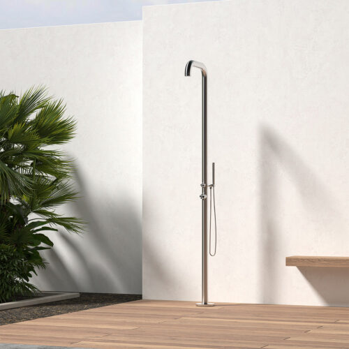 Ducha Exterior De Acero Inoxidable Cepillado 316l Chia Inox Sined