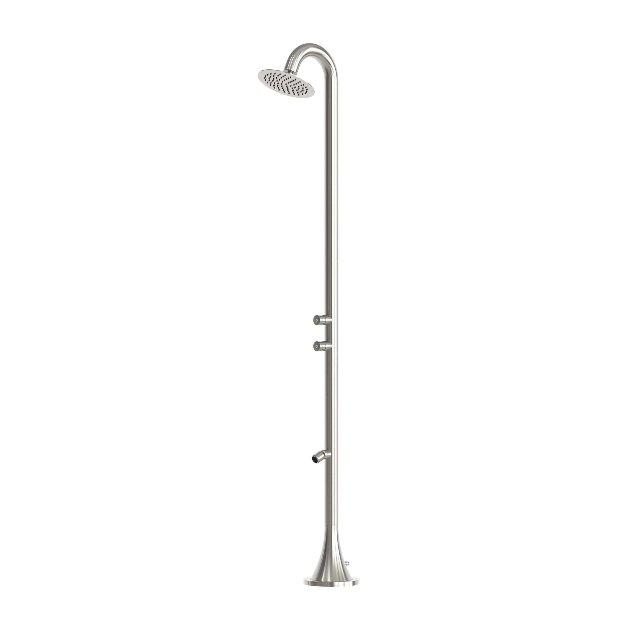 Ducha de Acero Inox 316L Satinado Doble Botón y Temporizada para Exterior - Imagen 2