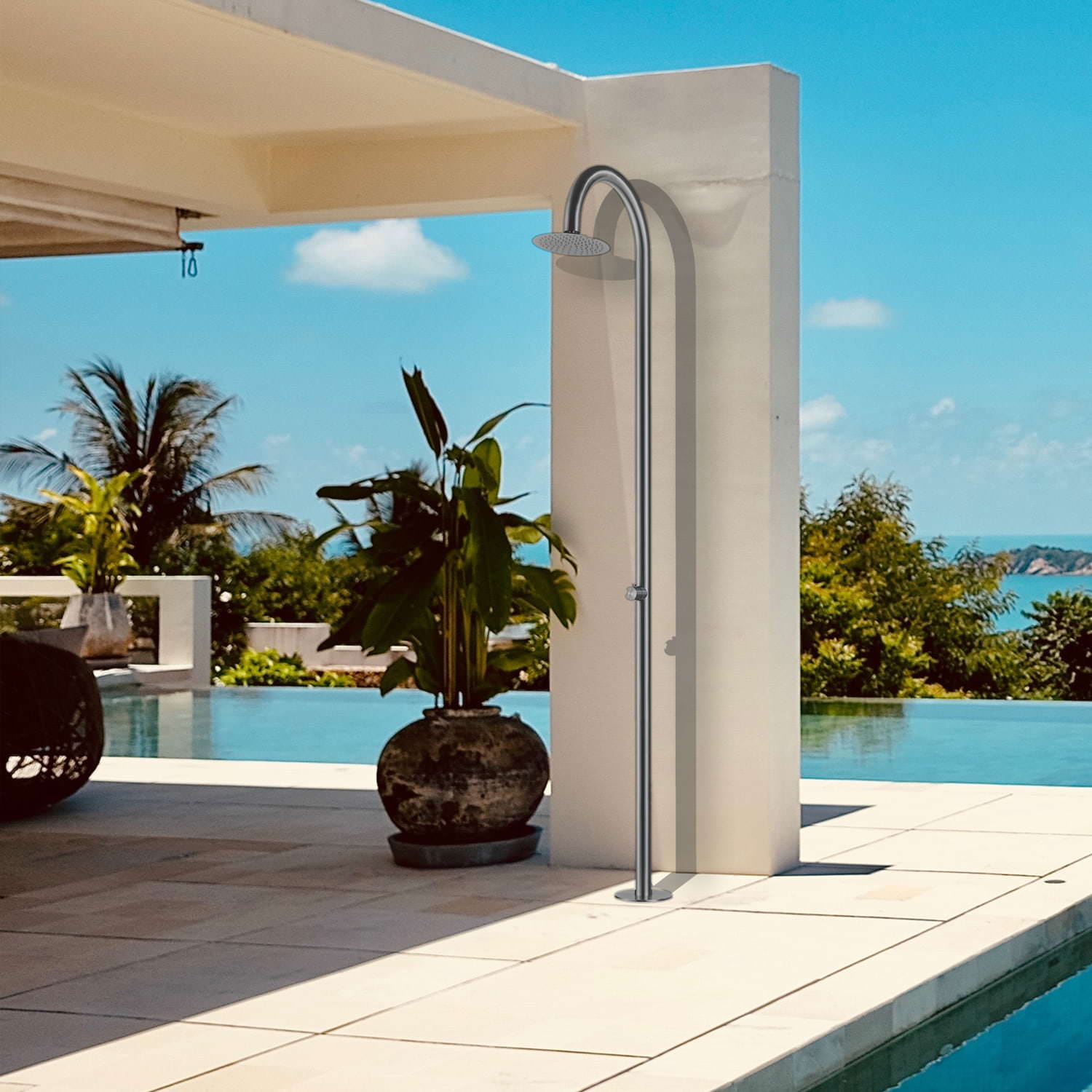 Ducha De Piscina Con Agua Fría De Acero Inox 316l Sined Doccia Palau - Imagen 7