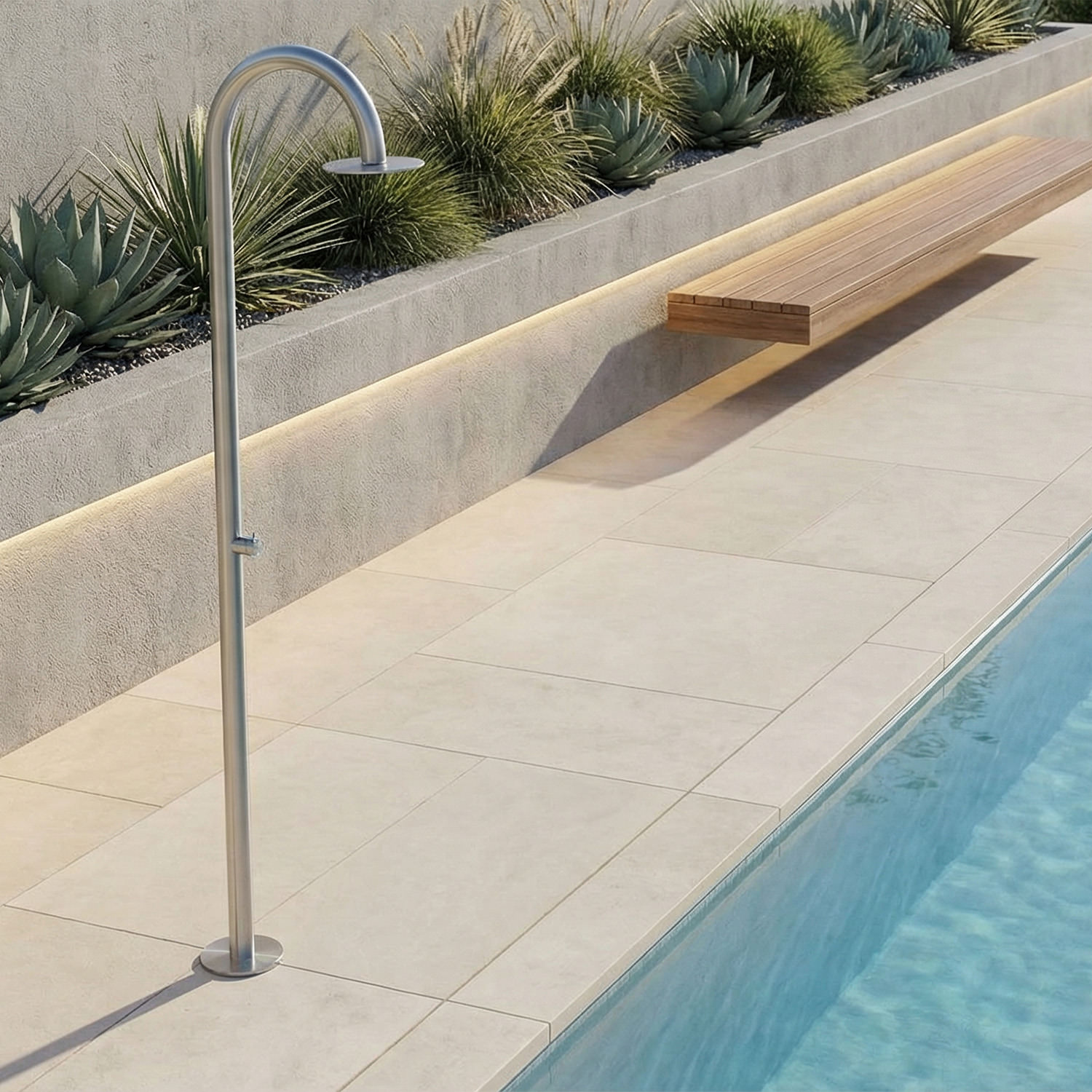 Duchas de piscina Inox Sólo agua fría