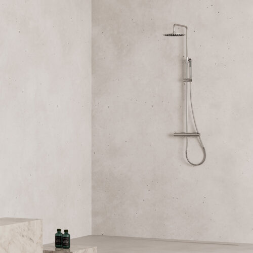 Ducha termostática de acero inoxidable 316L entrada agua caliente y fría
