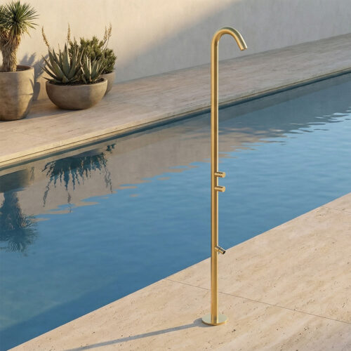 Ducha de acero inox 316L oro con doble funcie243 n termoste225 tica