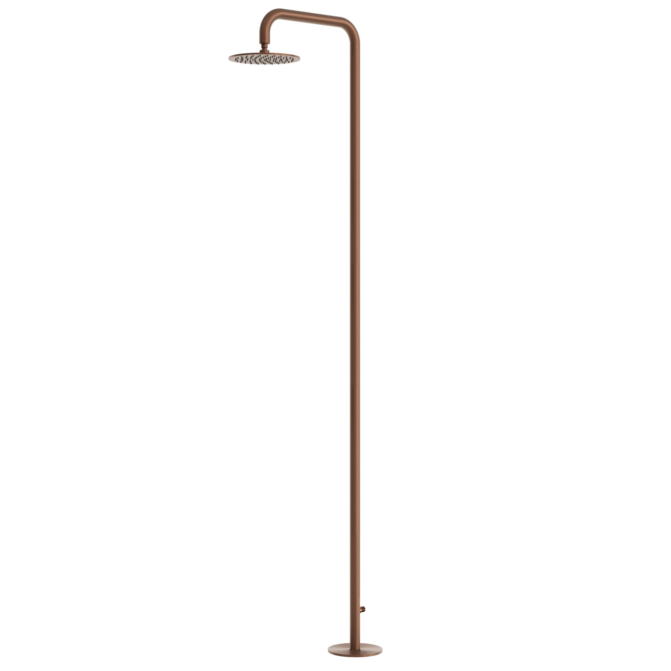 Ducha exterior oro rosa acero inox AISI 316L agua fría 1-2 Ø25 cm - Imagen 2