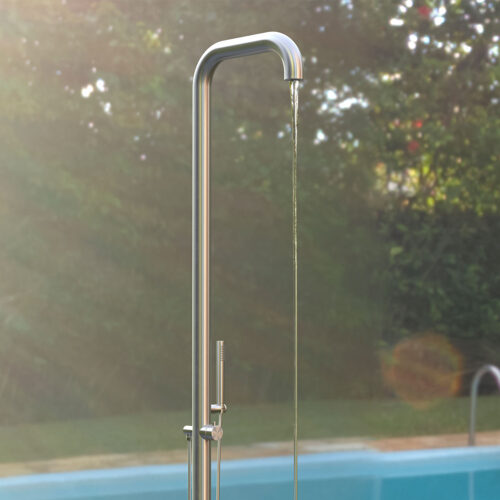 Ducha Exterior Inox Aisi 316l y Teleducha Sined Doccia Sassari Inox