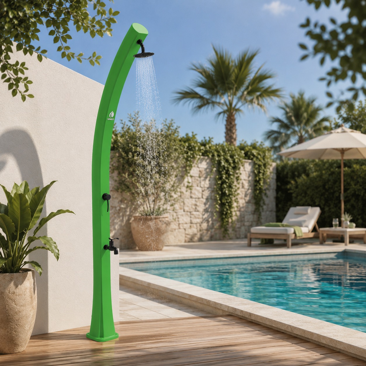 Sined ducha solar 25L 226cm PEHD latón antical lavapies funda