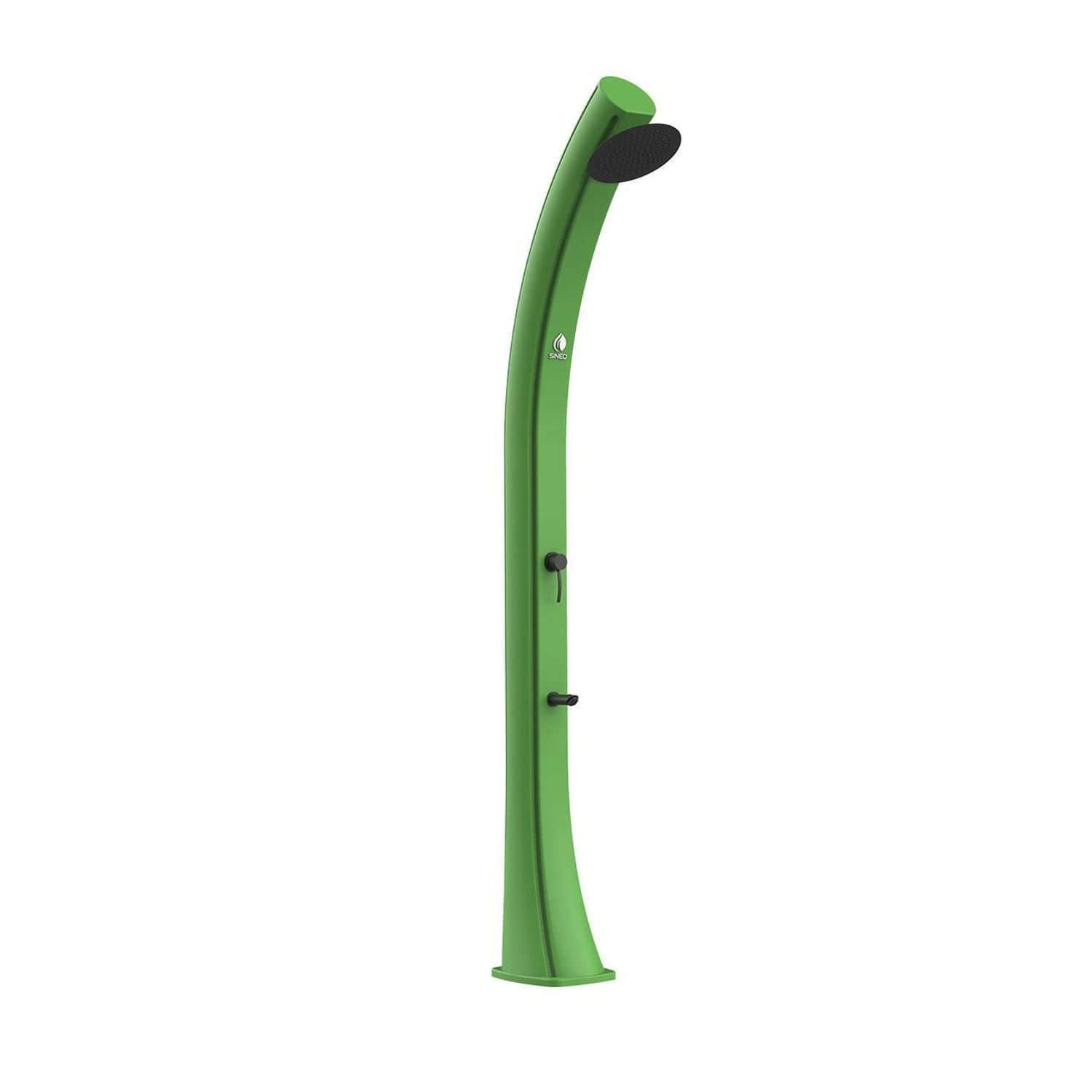 Ducha solar verde de polietileno HD 40 L cabezal Ø20 cm y grifo lavapies - Imagen 2