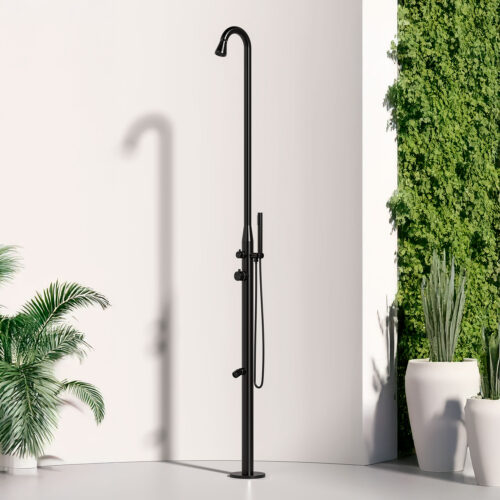 Ducha negra de acero inoxidable 316L 228e8239 cm agua fría y caliente