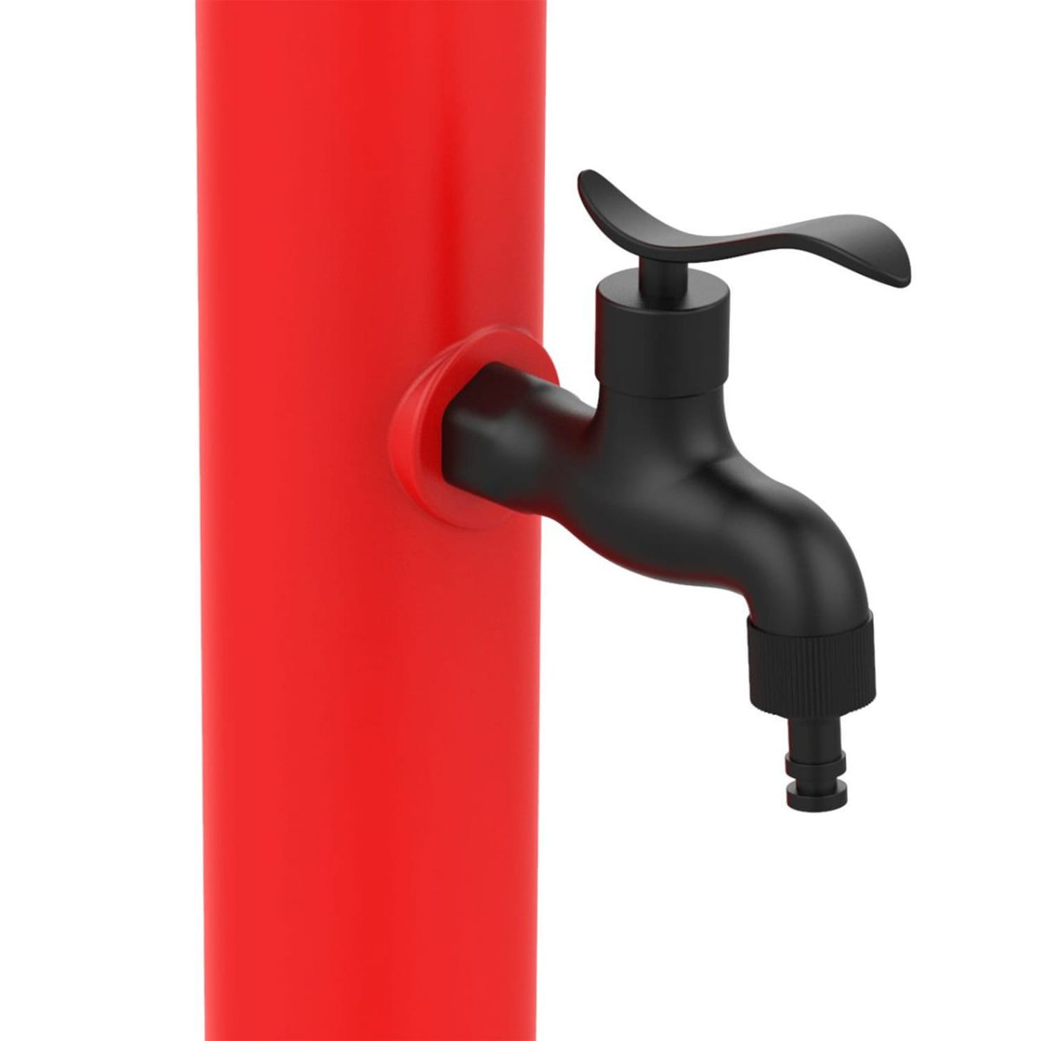 Fuente de jardín roja de polietileno HD con conexión lateral para manguera - Imagen 3