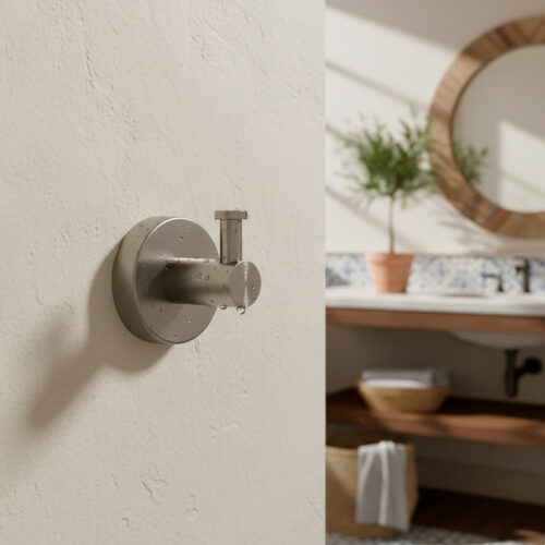 Gancho de pared para toallas color canna fucile en acabado PVD metal resistente