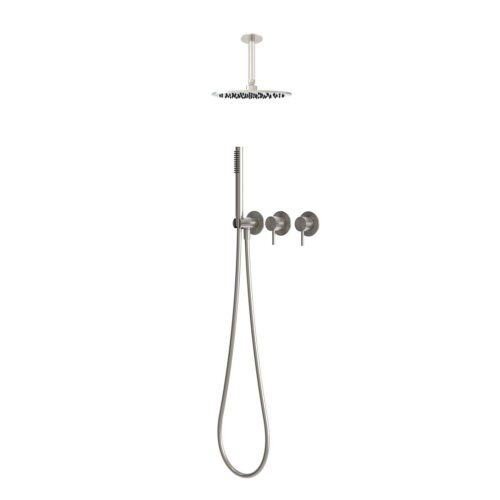 Kit ducha techo corto 30 cm inox acero inoxidable 316L con rociador y mezclador