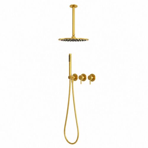 Kit de ducha de techo 25 cm oro acero inox 316L