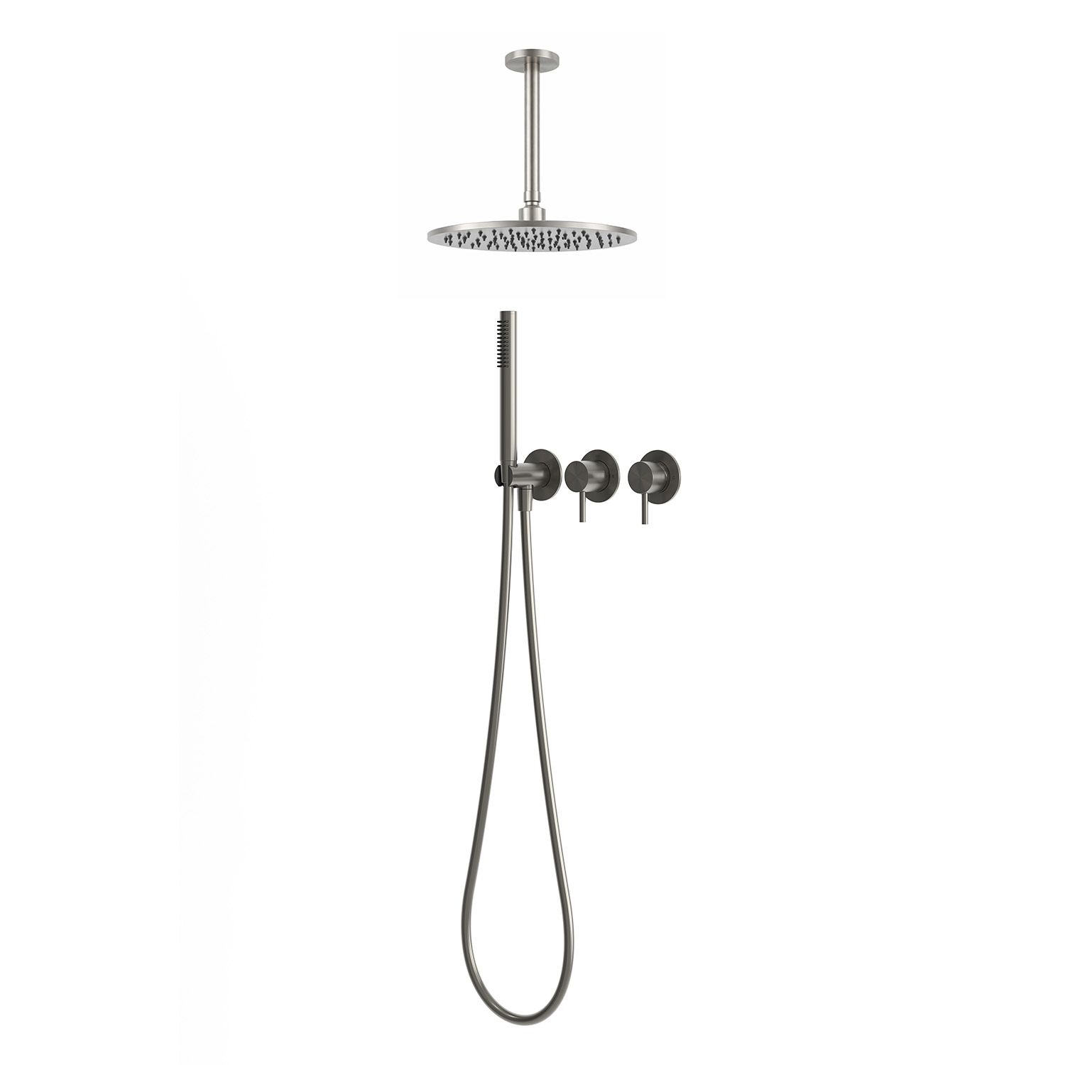 Kit ducha techo canna di fucile acero inox 316L rociador 30 cm y brazo largo