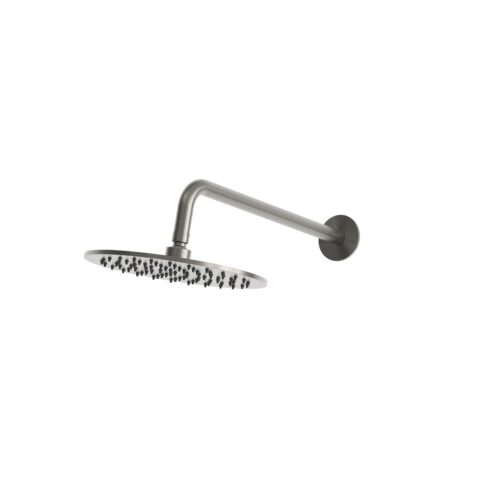 Kit ducha pared acero inoxidable 316L color canna da fucile brazo 25 cm resistente