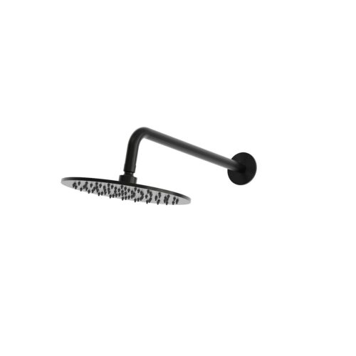 Kit brazo y rociador de ducha a pared negro acero inox 316L