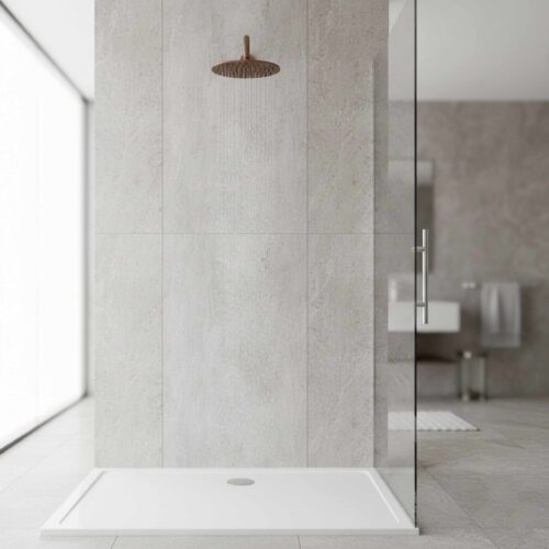 Kit de Ducha de Pared 25 cm en Acero Inoxidable 316L y Acabado Oro Rosa