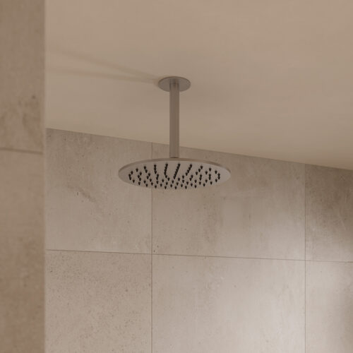 Kit de ducha de acero 316L inox satinato 25 cm instalación interior-exterior