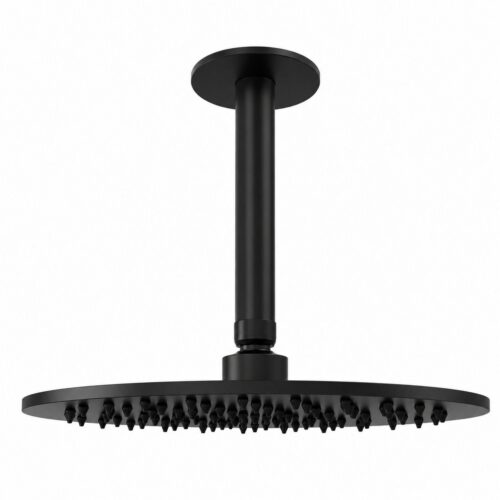 Kit brazo y rociador ducha techo 25 cm negro acero inox 316L
