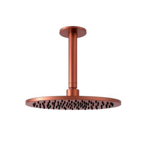 Kit de ducha a techo de acero inox 316L 25 cm acabado satinado oro rosa
