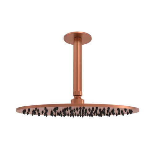 Kit de Ducha de Techo 30cm en Acero Inoxidable Satinado y Oro Rosa