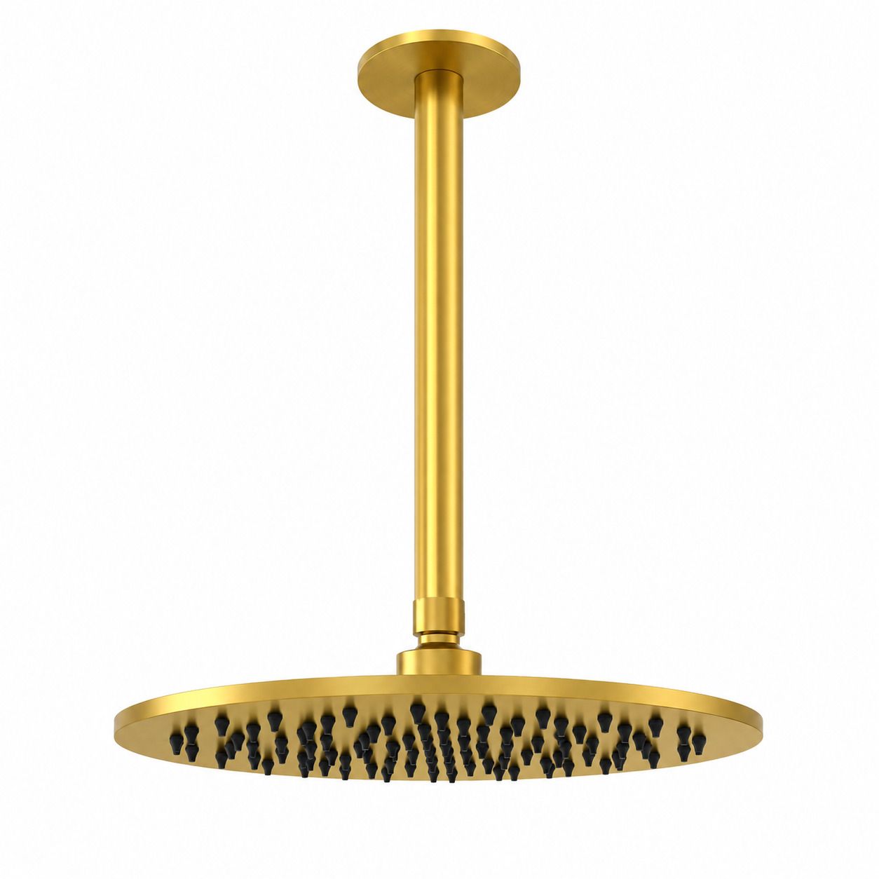 Brazo y rociador de ducha a techo oro 25 cm acero inox 316L