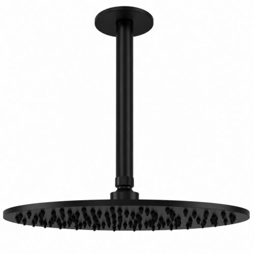 Kit brazo para rociador a techo 30 cm negro en acero inoxidable 316L