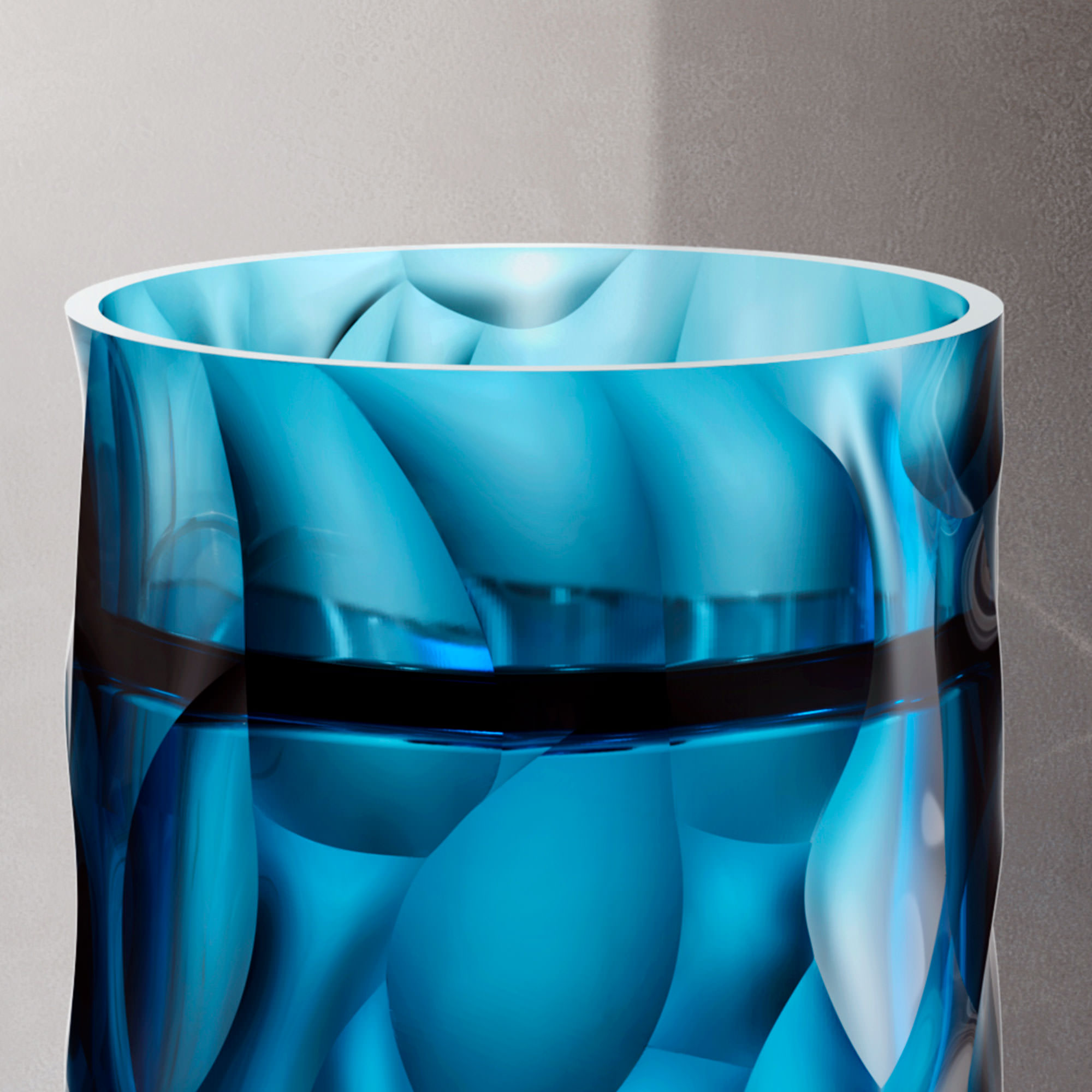 Lavabo independiente azul en resina transparente alta resistencia 90x45 cm - Imagen 4