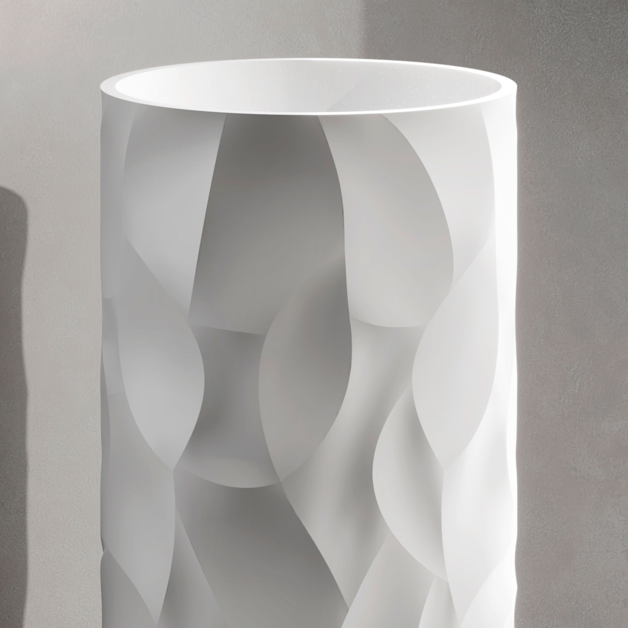Lavabo independiente blanco de resina alta resistencia 90x45 cm estilo moderno - Imagen 3