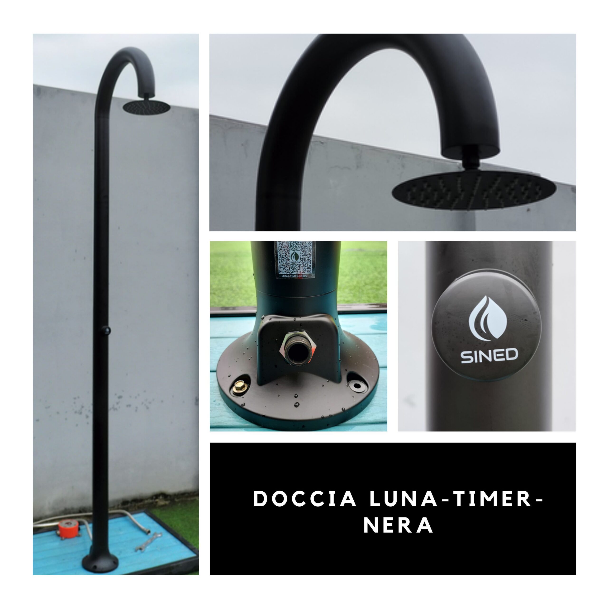 Ducha Temporizada De Aluminio Con Agua Fría Sined Luna Timer Negro - Imagen 5