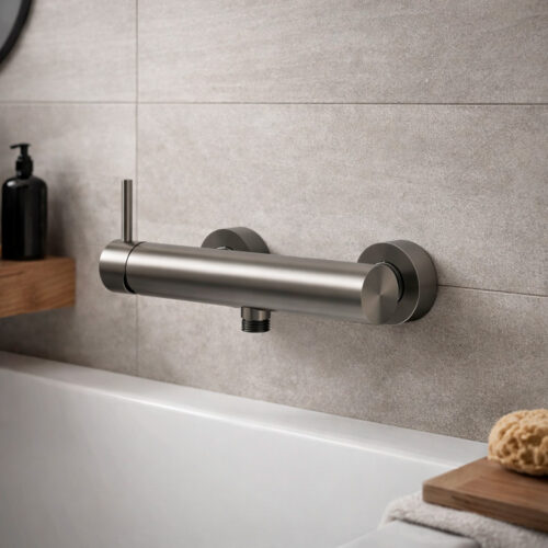 Mezclador de pared para ducha en oro rosa de alta durabilidad y diseno moderno