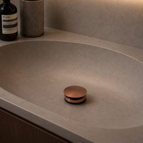 Desagüe PVD oro rosa en acero inoxidable 316L fácil de limpiar y durable