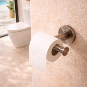Soporte para rollo de papel higienico en acero inoxidable inox satinado duradero y funcional