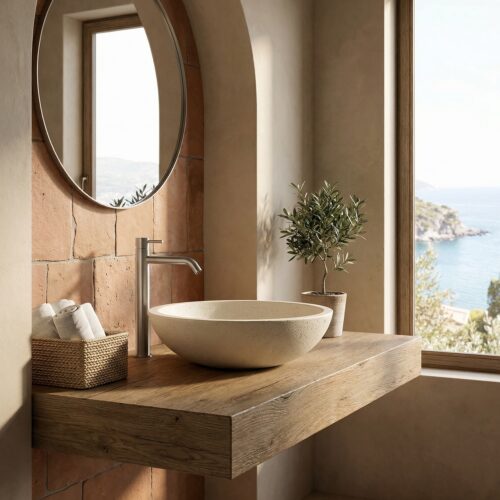 Grifo lavabo giratorio acero inoxidable 316L acabado canna de fusil oscuro