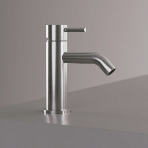 Grifo para lavabo 17 cm acero inoxidable 316L color inox satinato con mezclador