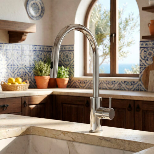 Grifo de cocina inox 316L acero inoxidable satinado resistente a la corrosión