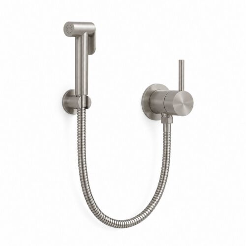 Set de ducha flexible plateado de acero inoxidable resistente a corrosión