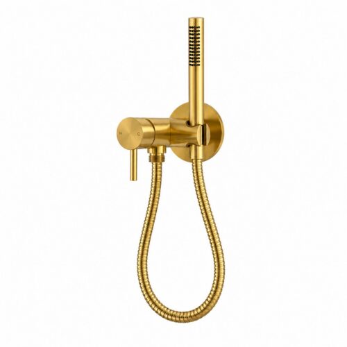 Kit mezclador con toma para ducha oro acero inoxidable 316L