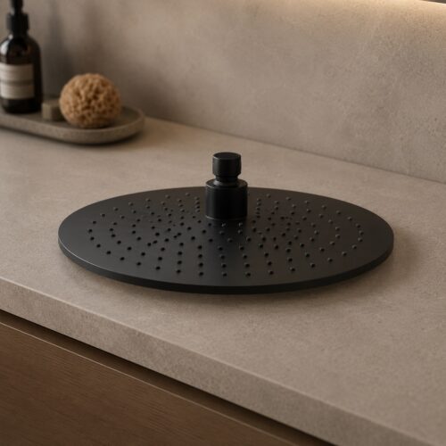 Rociador de ducha 25 cm negro en acero inoxidable 316L