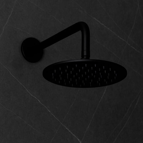 Cabezal de ducha negro de acero inoxidable 316L 30 cm