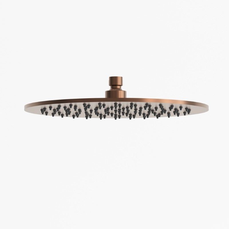 Soffione de ducha redondo oro rosa en acero inoxidable 316L resistente y para interior-exterior - Imagen 2