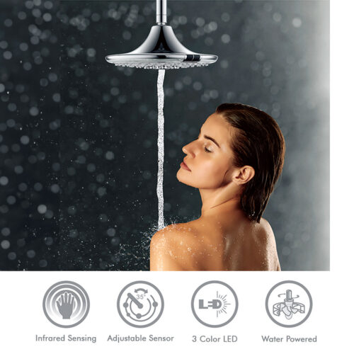 Ducha Mural Con Led y 3 Jets Sined Soffionedoccia Led 3