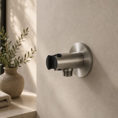 Soporte de pared para rociador de bano acero inoxidable 316L color canón rifle